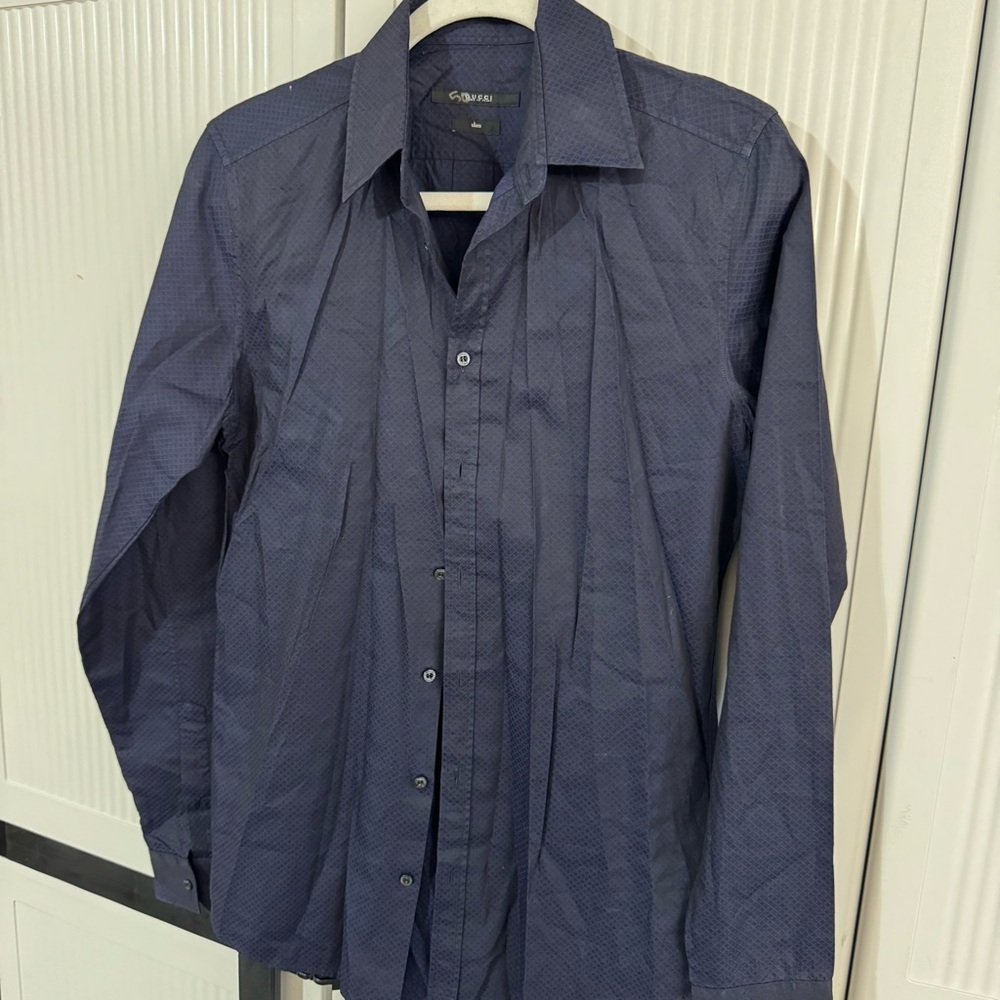 Men's navy blue Gucci dress shirt size 38/15